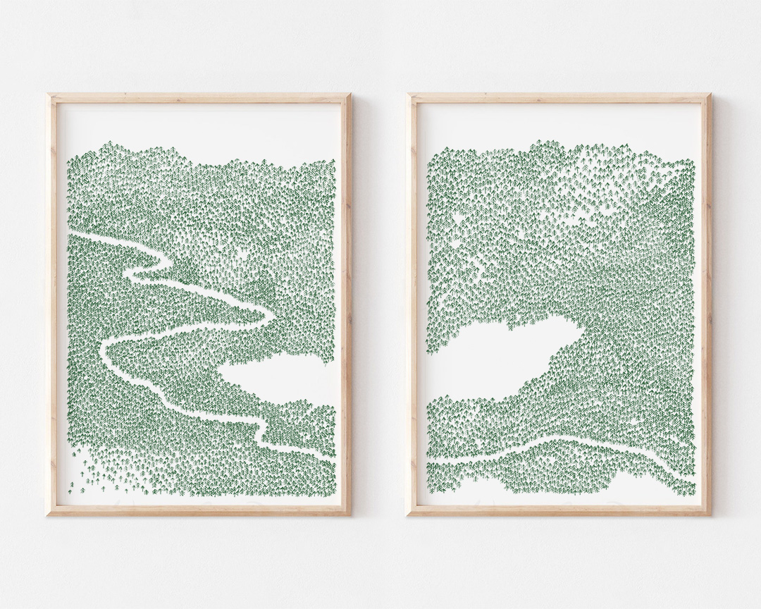 Skogslandskap II & III by Emelie Zetterberg